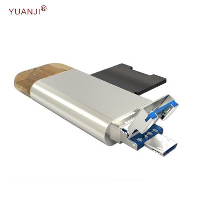 China Hot Selling Online Type-c Multifunctional TF/SD/Memory Cards OTG USB Metal Reader for sale