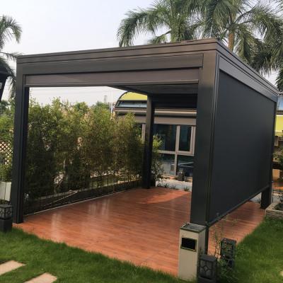 China Easily Assembled Outdoor Aluminum Canopy Roof System Gazebo Waterproof Electric Garden Pergola for sale