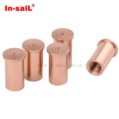 China Factory direct sale industry/machinery/construction/mechanical copper threaded insert fastener screw and nut welding copper studs for metal for sale