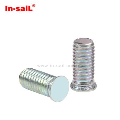 China GALVANIZED M3 M5 4-40 8-32 Self Locking Fastener Studs Flat Head Pins Self Catching Screw For Sheet Metal for sale