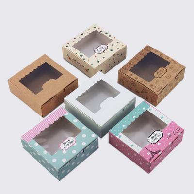 China Recyclable Recycled Kraft Paper Box With PVC Window Custom Packaging Box For Cake for sale