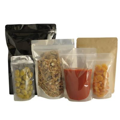 China Plastic Recyclable Food Grade Ziplock Bags Transparent Ziplock Plastic Packaging Bags Clear Stand Up Pouch for sale