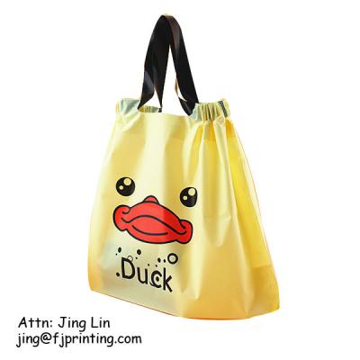 China New Design Custom Printing High Quality Drawstring Plastic Shopping Bag Recyclable With Handle for sale