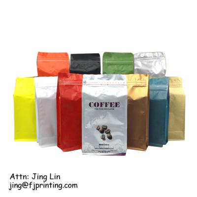 China Recyclable Customized Packaging Logo Printing Moisture Proof Valve And Zipper Lock Pouch Aluminum Foil Coffee Bag for sale