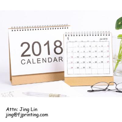 China Custom Printing Table Calendar 2018 Kraft Paper Desk Table Calendar for sale