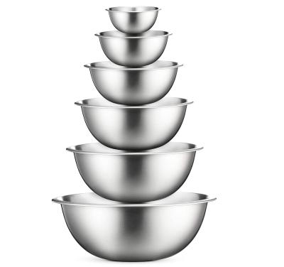 China Sustainable Stainless Steel Mixing Bowl Stainless Steel Mixing Bowl (6-Piece Set) Set - Easy to clean, nested bowls save space for sale