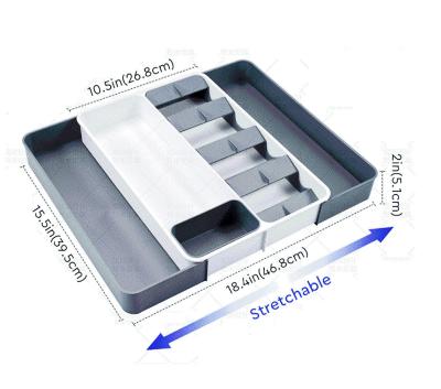 China Unique design creates more space in your new Expandable Drawer Organizer Tray Cutlery Storage Box Utensil Drawer Organizer for sale