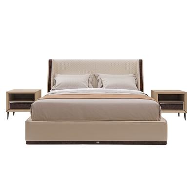 China High End Quality Design Modern Luxury Italian King Size Leather Bed For Villa Bed Room Home High End Furniture Sets for sale