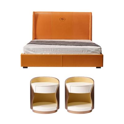 China Factory Hot Sales Adjustable Bed (Other) Luxury Modern Solid Wood Bedroom Furniture Set With 2 Bedside Tables for sale