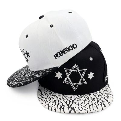 China COMMON Order 6 Panel Snapback Cotton Brim Snapback Custom Printed Cheap Flat 100% Flat Hat for sale