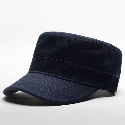 China Wholesale Custom Fashion Flat Top Army Hat 100% Cotton Outdoor Hat for sale