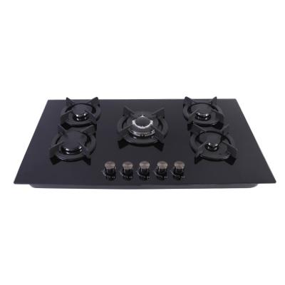 China Factory OEM ODM Stainless Steel Gas Stove 5 Burner Multifunctional Gas Easily Cleaned Direct Cooktops for sale