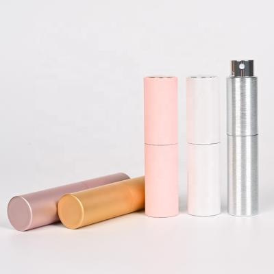 China Eco-friendly Recyclable 5ml 8ml 10ml 20ml Small Matte Aluminum Union Metal Perfume Atomizer Travel Spray Perfume Bottle for sale