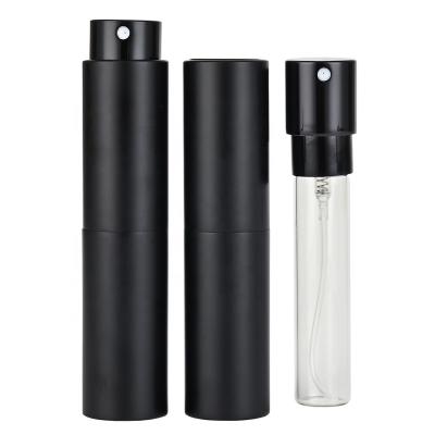 China Eco-friendly 8ml 10ml Recyclable Portable Mini Black Twist Up Travel Perfume Atomizer for sale