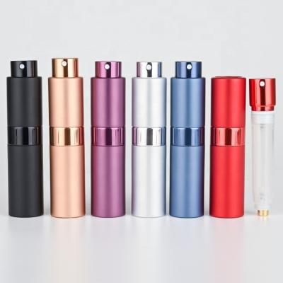 China Spray Pocket Empty Refillable Portable Travel Atomizer Personal Care 8ml Aluminum Perfume Atomizer Bottle for sale