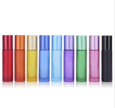 China High Quality Personal Care Rainbow Colors Perfume Essential Oil Roll On Glass Bottles for sale