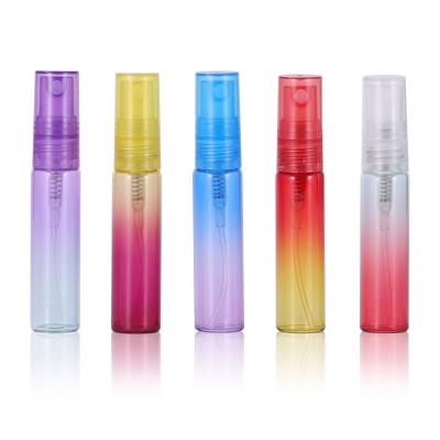 China Personal Care 5ml Rainbow Color Gradient Color Glass Perfume Spray Bottles Cosmetic Spray Bottles for sale