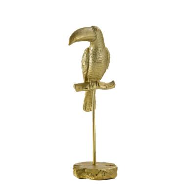 China Wedding decoration & Hot Selling Gift Resin Decoration Gold Parrot Stand Ornaments for sale