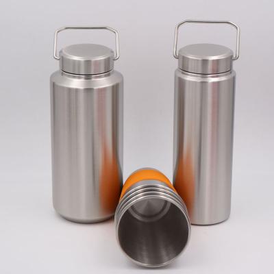 China 18/8 Food Grade Double Wall Stainless Steel Sustainable Water Bottles With Wide Mouth Metal Lid 520/710/950ml Bulk for sale