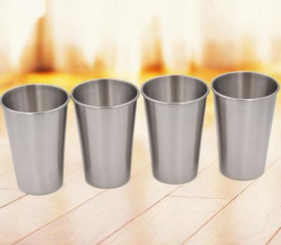 China Disposable Beer Mug With Lid Stainless Steel Single Wall Beer Cup for sale