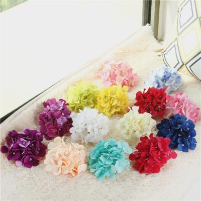 China Plastic+silk 30 Large White Silk Hydrangea Flowers Heads Artificial Hydrangea Head For Wedding Layout Wedding Decoration for sale