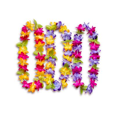 China Wholesale Plastic 3 Sets Artificial Hawaiian Garland Kids Leu Silk Performance Flower Neck Ring Party for sale