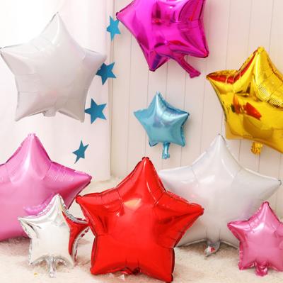 China Belle Star 18 Aluminum Foil Balloon Wedding Star Decoration Aluminum Foil Balloon Colorful Five-pointed Balloon Self-Sealing Mouth for sale