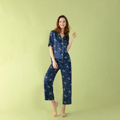 China Hot Selling Super QUICK DRY Stain Print Pajama Sets For Women With Plus Size for sale