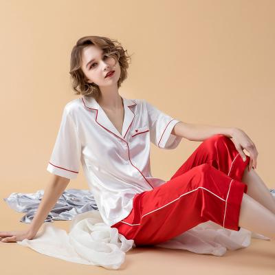 China High Quality QUICK DRY Customized Breathable Short Sleeve Pajamas Suit For Women for sale