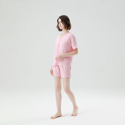 China QUICK DRY Super Good Quality Short Sleeve Cotton Pajamas Set For Women for sale