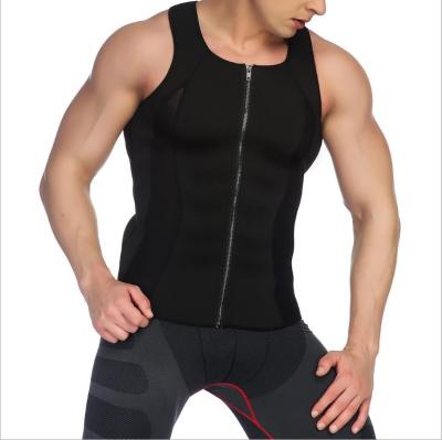 China Breathable Men's Waist Trainer Neoprene Sauna Vest With Zipper Large Sizes Sauna Vest Sweat Shaper for sale