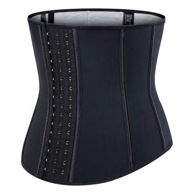 China Custom Logo Body Shaper 9 Wholesale Breathable Steel Bone Sauna Slimming Women Cincher Breathable Belt With Hooks 100% Latex Waist Trainer for sale