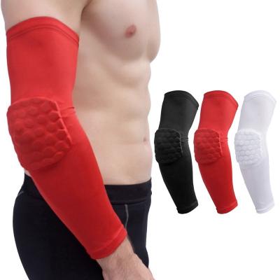 China Factory sale comfortable adjustable breathable honeycomb compression basketball compression arm anti-collision sleeve for sale