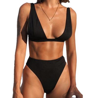 China Solid Color Breathable European American Open Girl Ladies Adult Women Plus Size Mini Sexy Thong Bikini Swimsuits Extreme Swimwear for sale