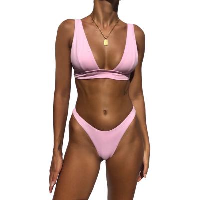 China Breathable Sexy Running Adult Woman Thong Set Solid Swimwear 2 Piece Winter Summer New Bikini Swimwear for sale