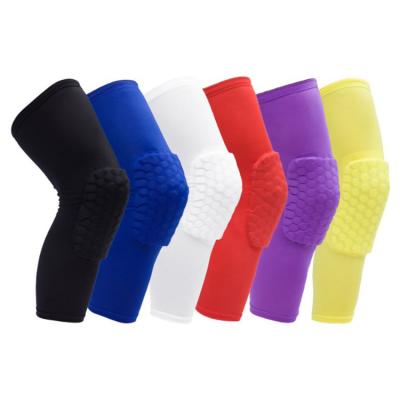 China Comfortable Adjustable Breathable Compression Spandex Knee Brace Basketball Honeycomb Anti-collision Knee Pad for sale