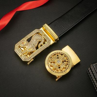 China Fashion Mens Comfort Genuine Leather Ratchet Dress Belt With Automatic Click Buckle for sale