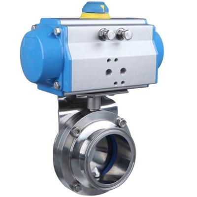 China 25mm General Sanitary Pneumatic Actuator Triclamped Butterfly Valve for sale