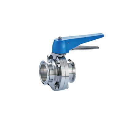 China General Multiple Position Sanitary Manual Butterfly Valves With Plastic Gripper Handle for sale