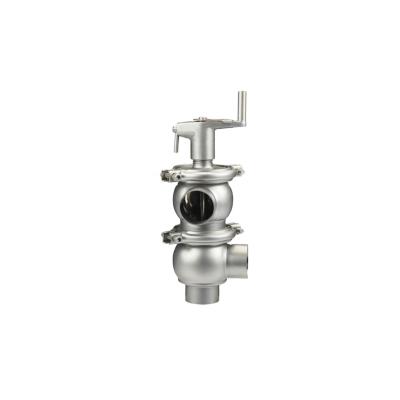 China Stainless Steel General Sanitary-Hygienic Shutoff Manual Diverter Valve With 0-10 Bar Working Pressure for sale