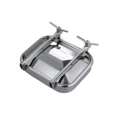 China 304 or 316L Stainless Steel SS304 SS316L Rectangular Sanitary Standard Tank Manhole Cover Manway Cover for sale