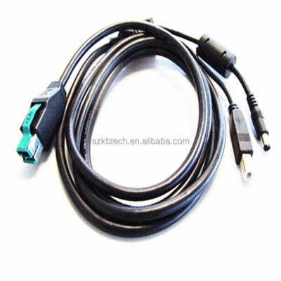 China For IBM 2M Printer Poweredusb 12V to USB B Male and DC 5521 Plug Powered USB Y Cable for Display and LCD for sale