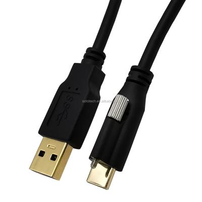 China Mobile Phone USB 3.0 A Male To USB 3.1 Type C With Panel Mount Security Screw-On Cable for sale