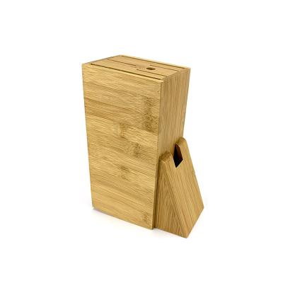 China Stocked Customize Kitchenware Bamboo Knife Block Set Wooden Knife Holder for sale