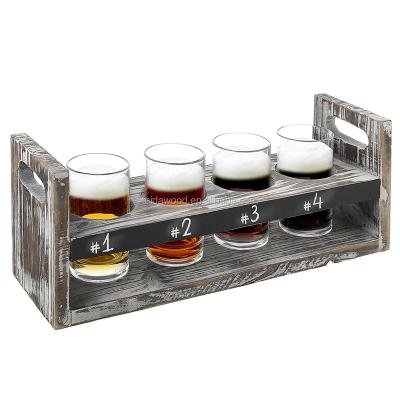 China Europe wooden wine cups rack with black chalkboard bannel, color wooden bured material for sale