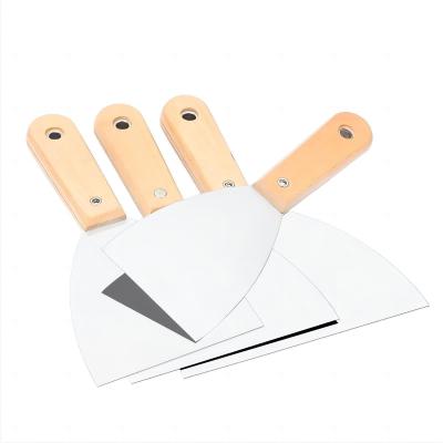 China Industrial Grade Paint Putty Knife 4pk Stainless Steel Scraper with Plastic Handle for sale