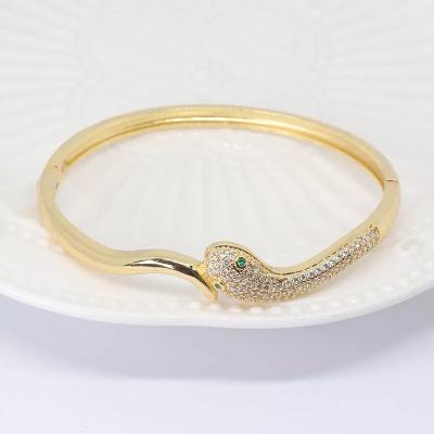 China FASHIONABLE Wholesale Fashion Micro Zircon Factory Price Luxury Adjustable Snake,Tiger,Leopard Adjustable Bangle Bracelet for sale