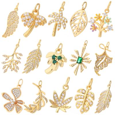 China TRENDY Flowers Leaves Coconut Tree Plants Designer Jewelry For Bracelet Necklace Earring Accessory Pendant for sale