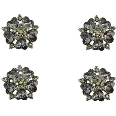 China Crystal Rhinestone Rose Flower Embellishments washable sew on buttons for sale