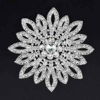 China Luxurious Flatback Rhinestone Applique Crystal Sun Flowers for sale